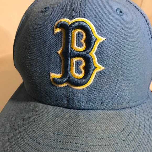 Boston Red Sox Hat Sox Blue Baseball Cap Snap Back New Era 9Fifty "B" MLB - Picture 5 of 9